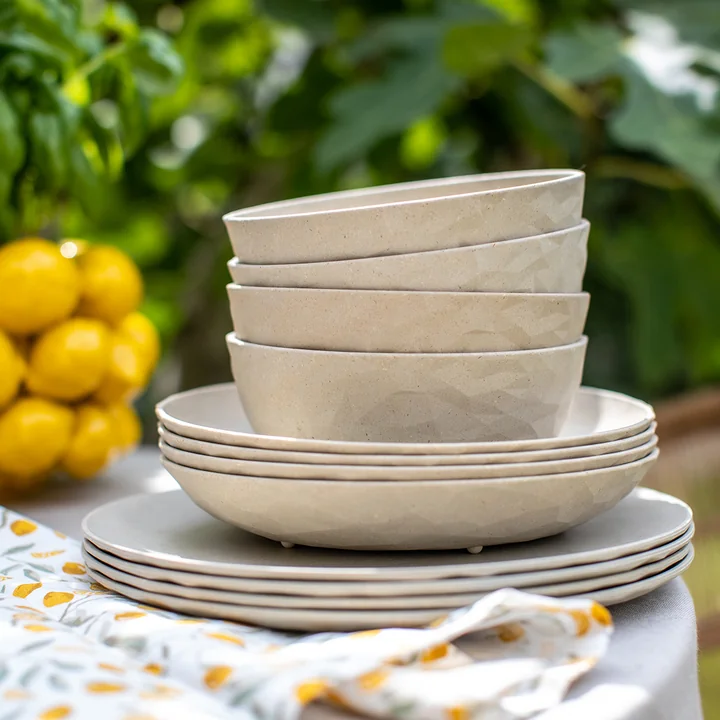 Koziol - CLUB PLATE Teller tief, Ø 22 cm, nature ash grey (4er-Set)