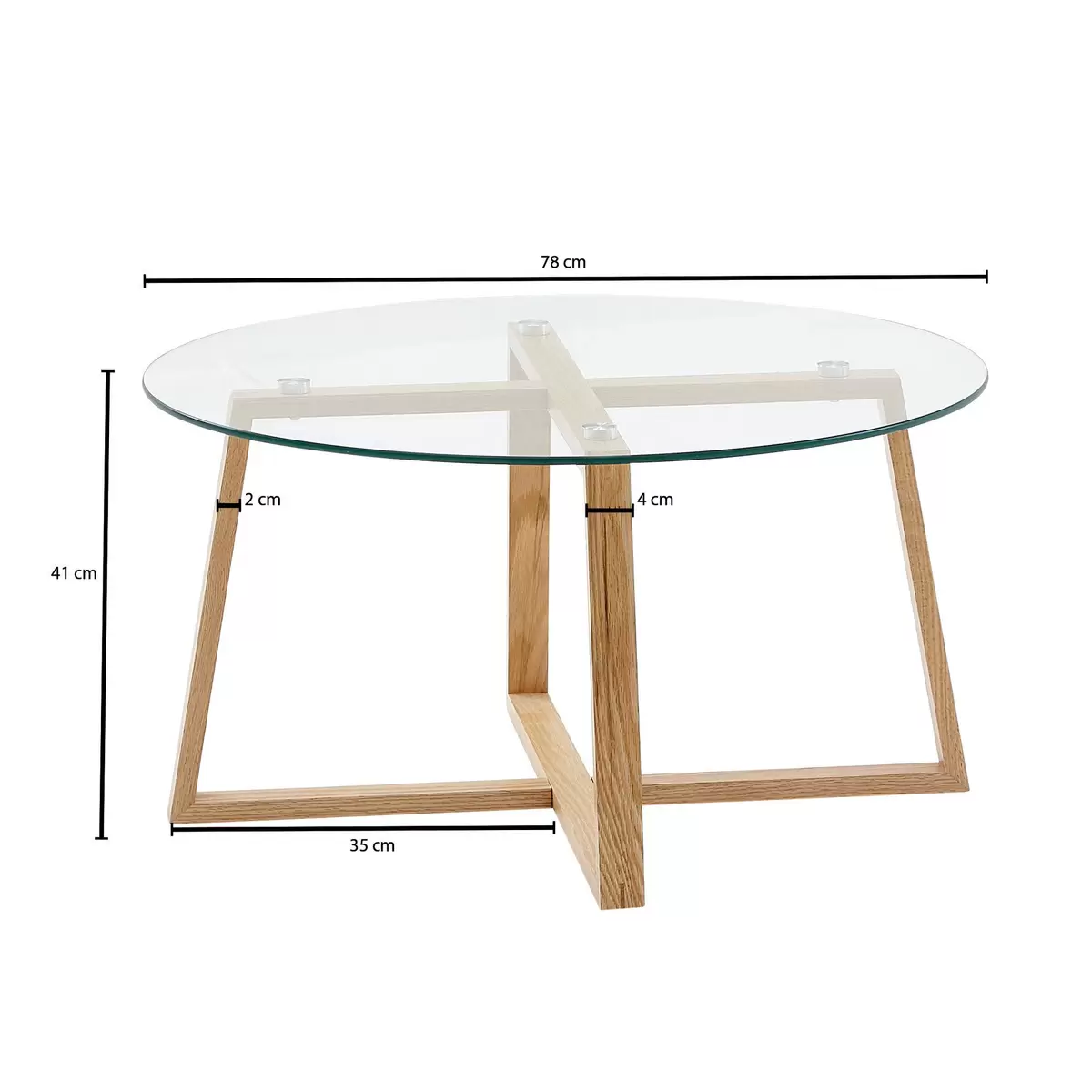 Couchtisch Rennes Eiche,transparent