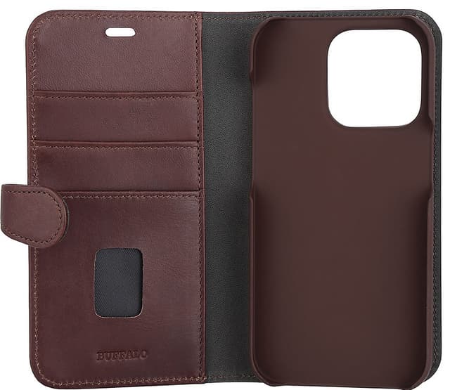 Buffalo 2-i-1 pungetui til iPhone 14 Pro (brunt)