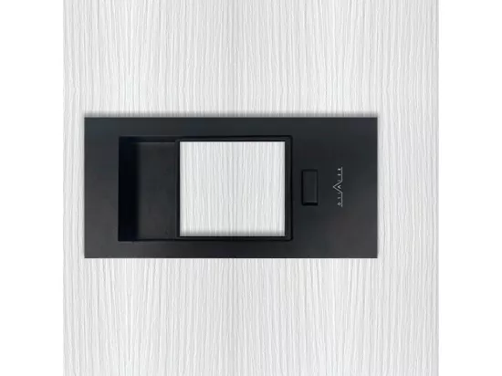 Bloc-porte pose fin de chantier collection Premium Miro avec poignée Exclusive noire, H.204 x l.73 cm, aspect chêne blanc, réversible