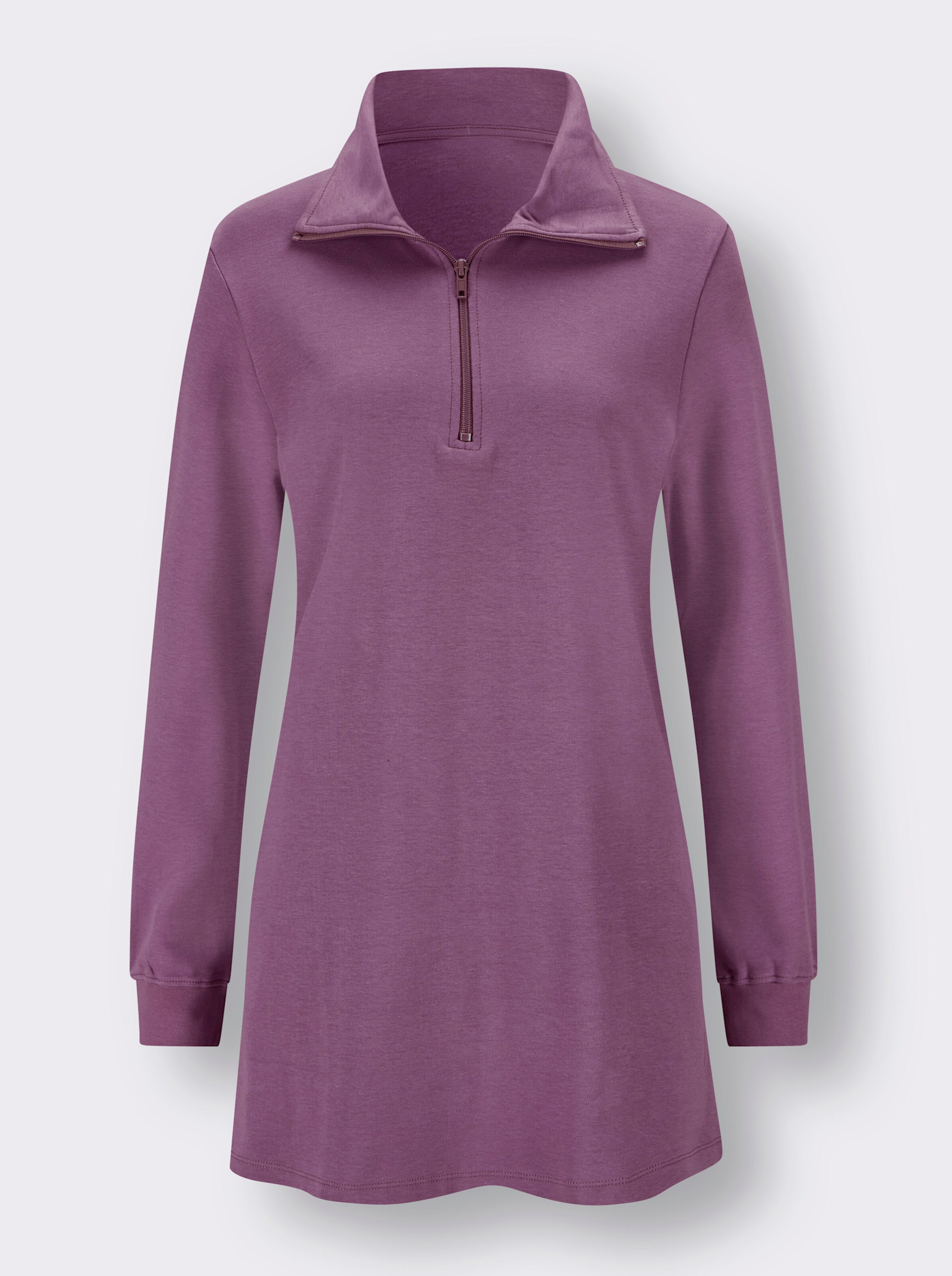 Longsweatshirt mit Umlegekragen