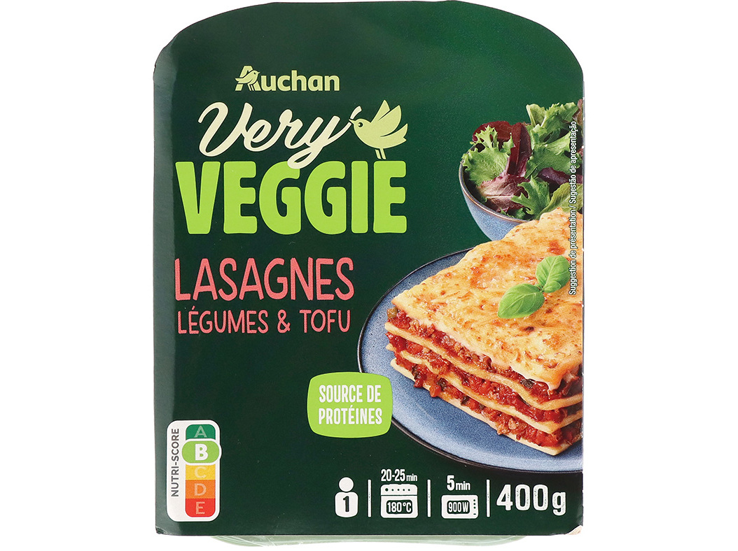LASANHA AUCHAN VEGGIE 400 G