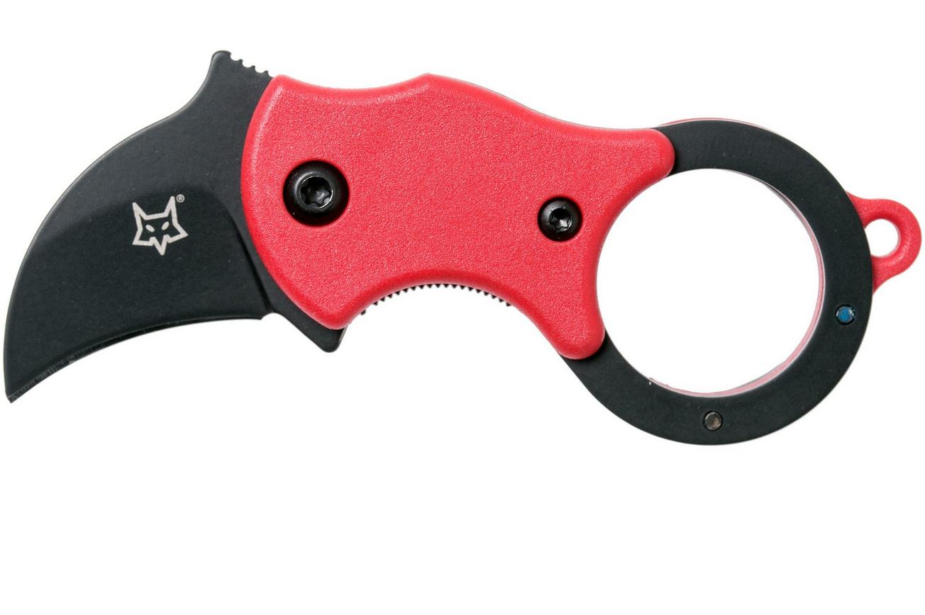 Fox Mini-KA FX-535RB Red & Black, karambit sleutelhangermes