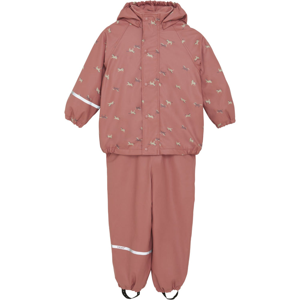Køb CeLaVi Brick Dust Regntøj Sæt Aop W. Fleece