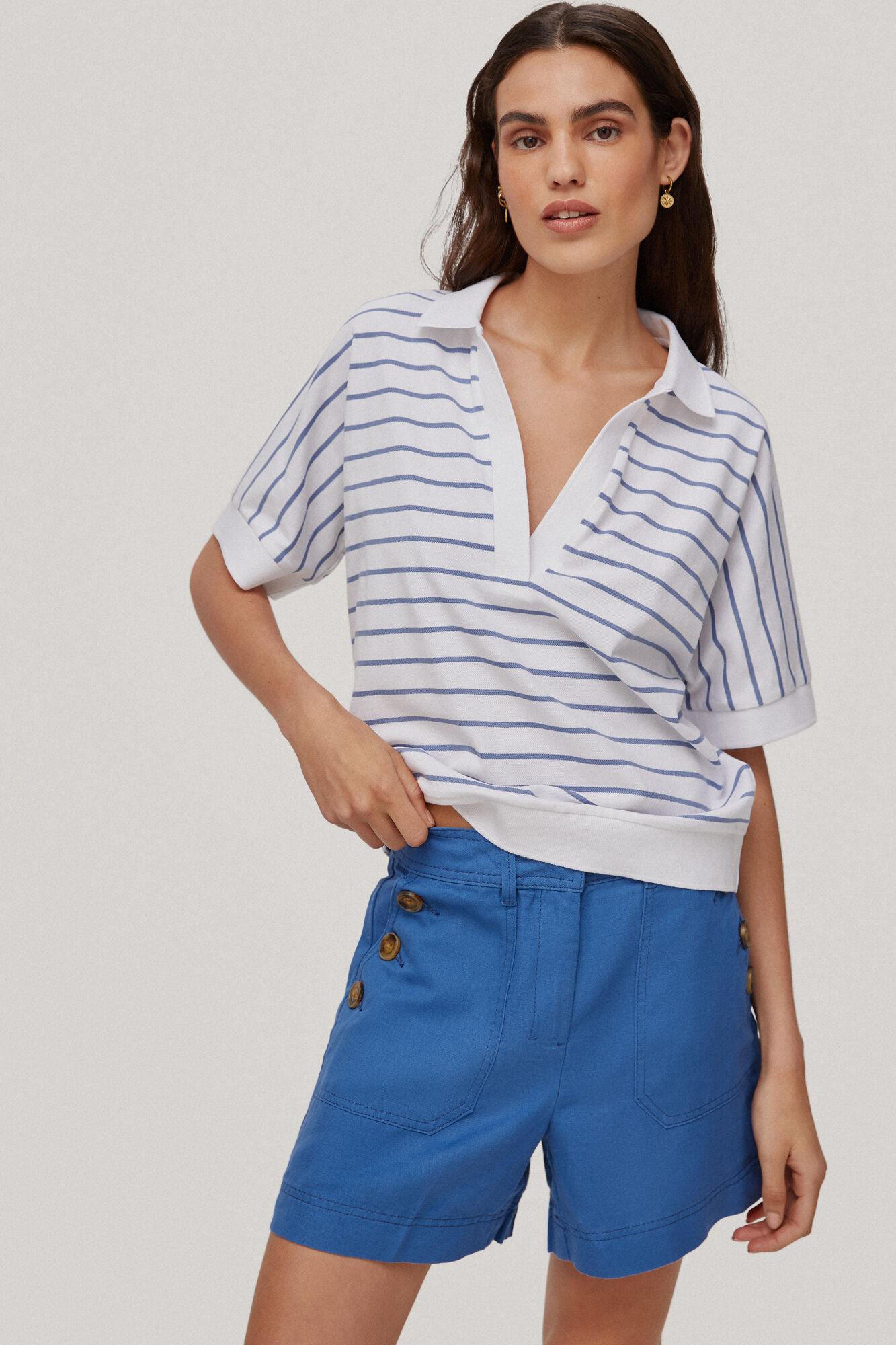 Camisa polo folgada de manga curta - Vários