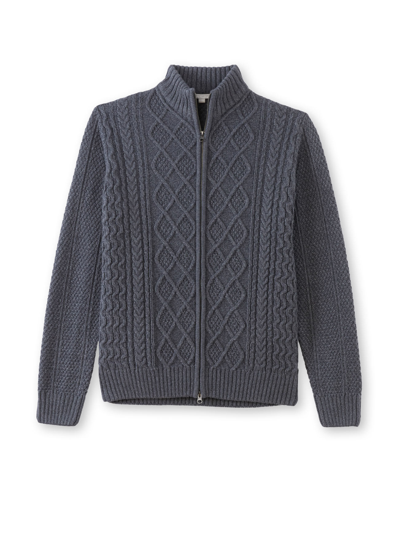 Gilet torsadé zippé col montant