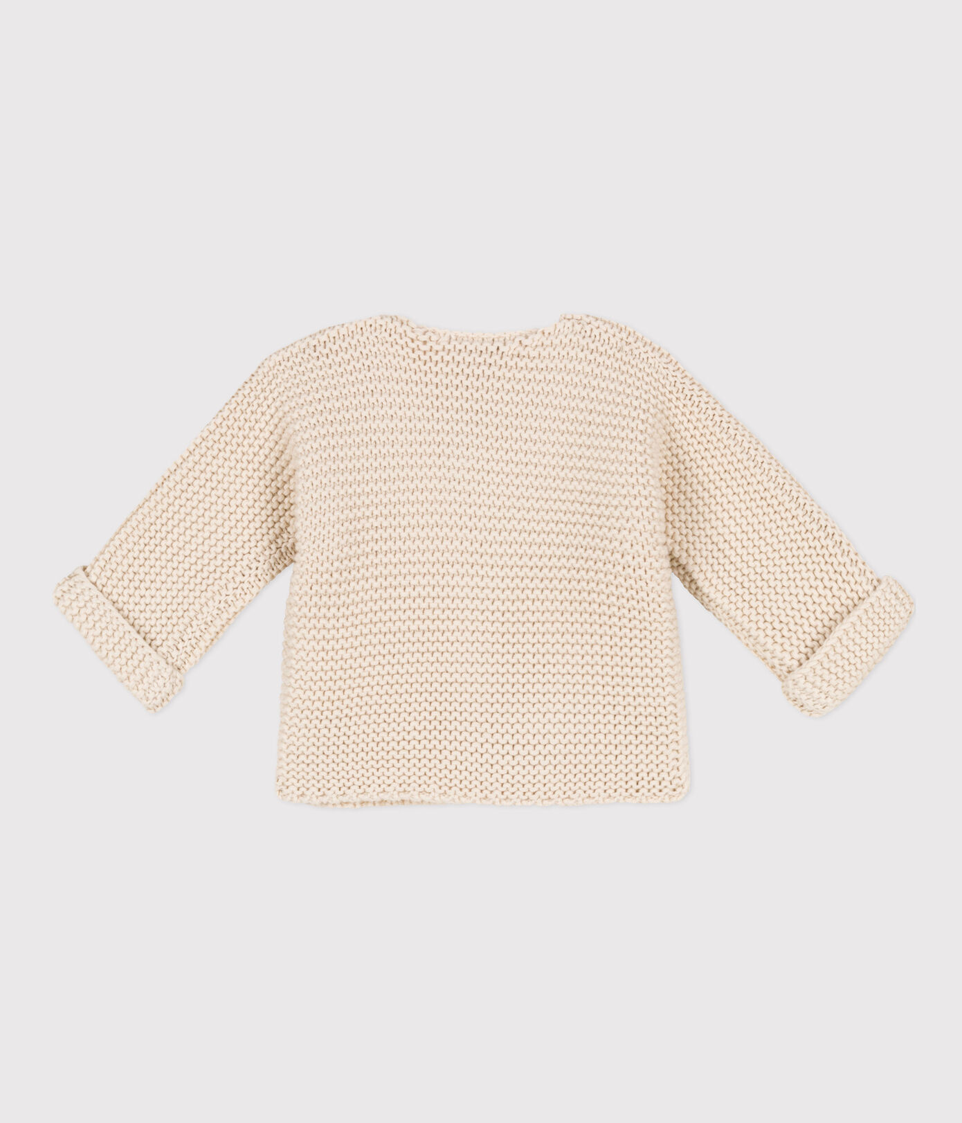Cardigan bébé tricot point mousse en coton