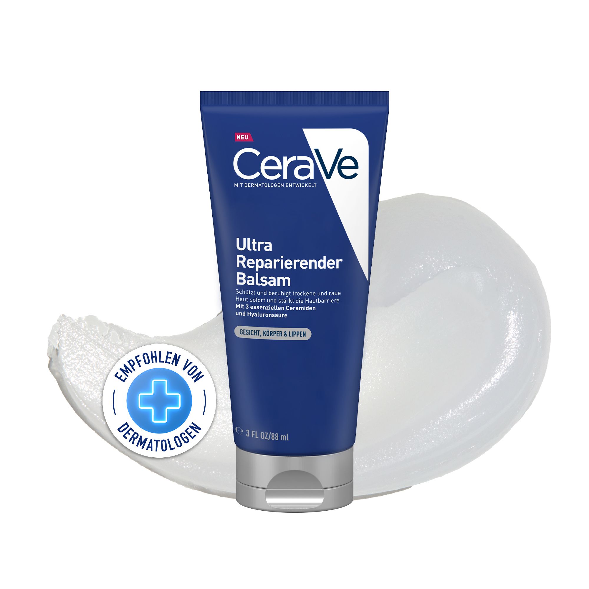 CeraVe Ultra Reparierender Balsam: Schützender und beruhigender Balsam für trockene und raue Haut + CeraVe Hydrating Cleanser GRATIS