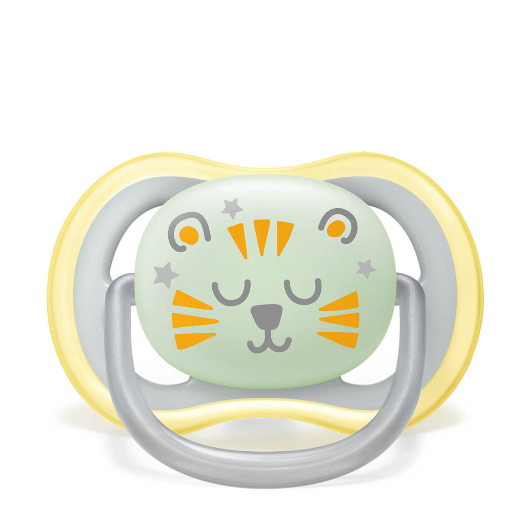 Schattige spenen met glow in the darkfopspeen 18M+ 2 stuks SCF376/01