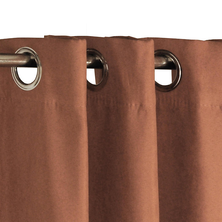 Rideau thermique suède l.140 x H.240 cm marron