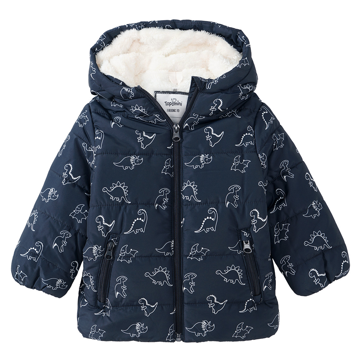 Topomini Baby Steppjacke mit Dino allover dunkelblau