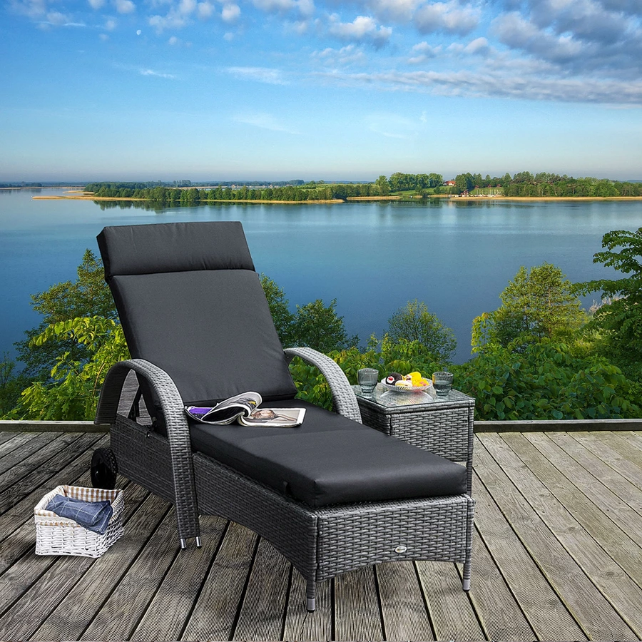 Outsunny Stuhlauflage mit 180g? Polyester schwarz