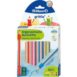 Crayon de couleur triangulaire griffix, étui de 12