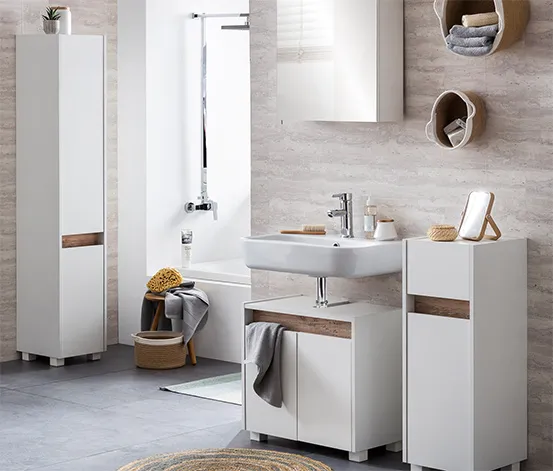 Hochschrank »Cosmo«, schmal, weiß