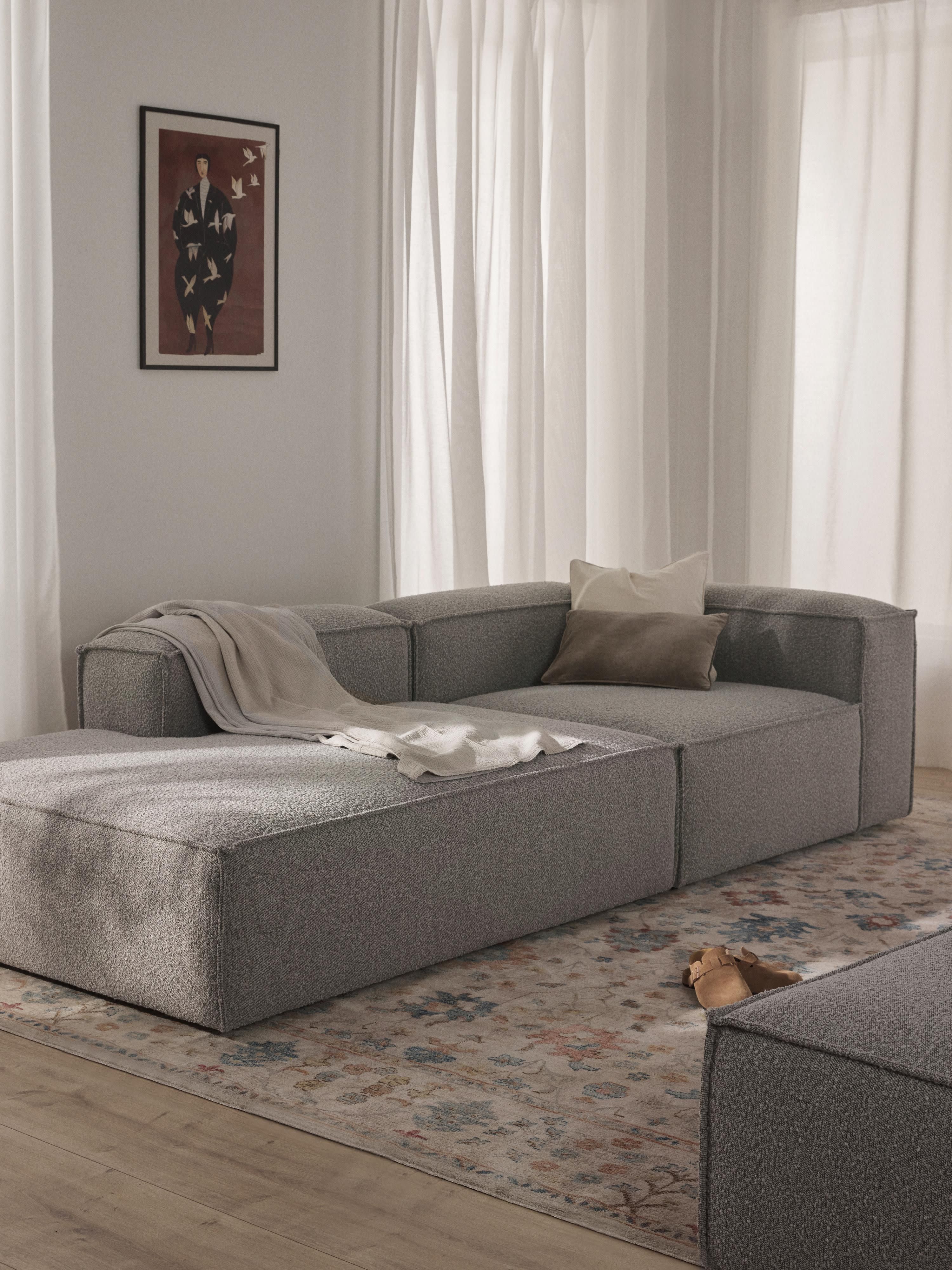 Modulaire chaise longue Lennon van bouclé
