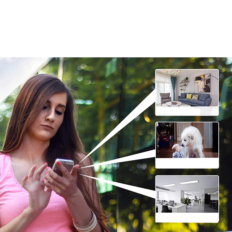 Mini WiFi IP Kamera FullHD 1080p Infrarot LED's Nachtsichtfunktion mit Akku (520mAh) und Micro SD Kartenslot   Halterung iOS/Android - Schwarz