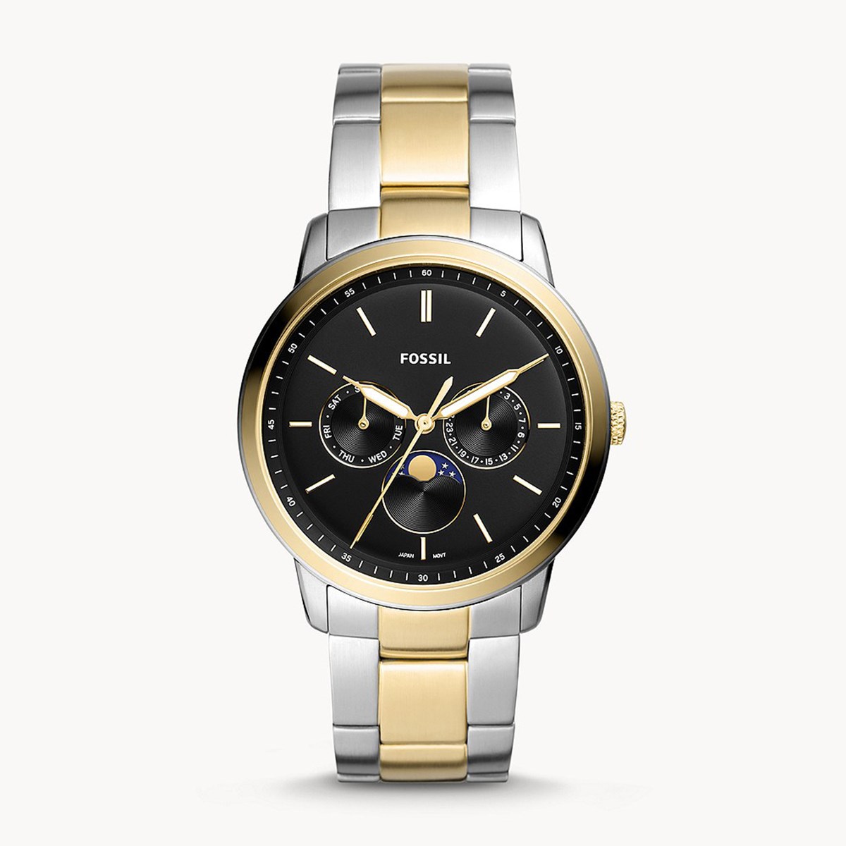 Montre Fossil Neutra multifonction à phase lunaireacier bicolore