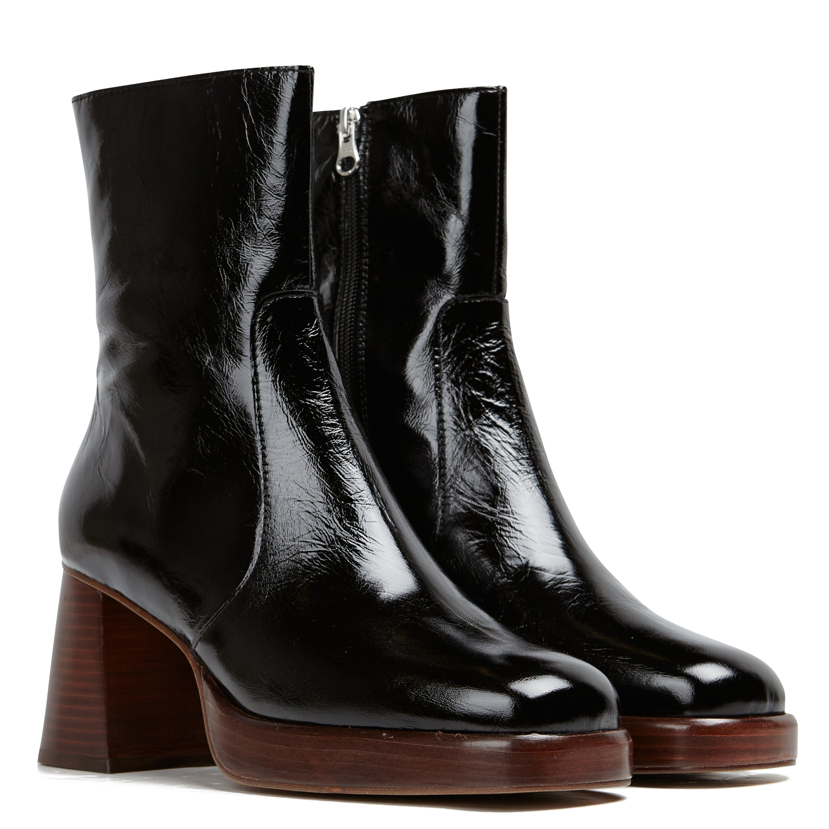 BRIGAND - Bottines talons hauts en cuir| Noir