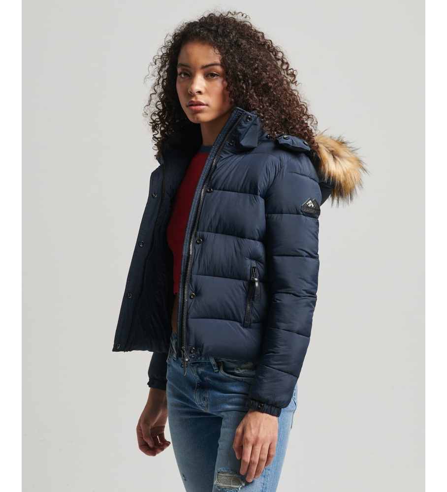 Jaqueta curta com capuz Superdry Mid-Duty, azul marinho