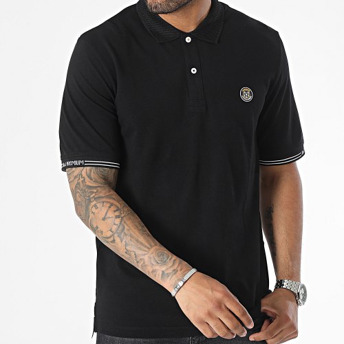 Polo Manches Courtes Rubber Noir
