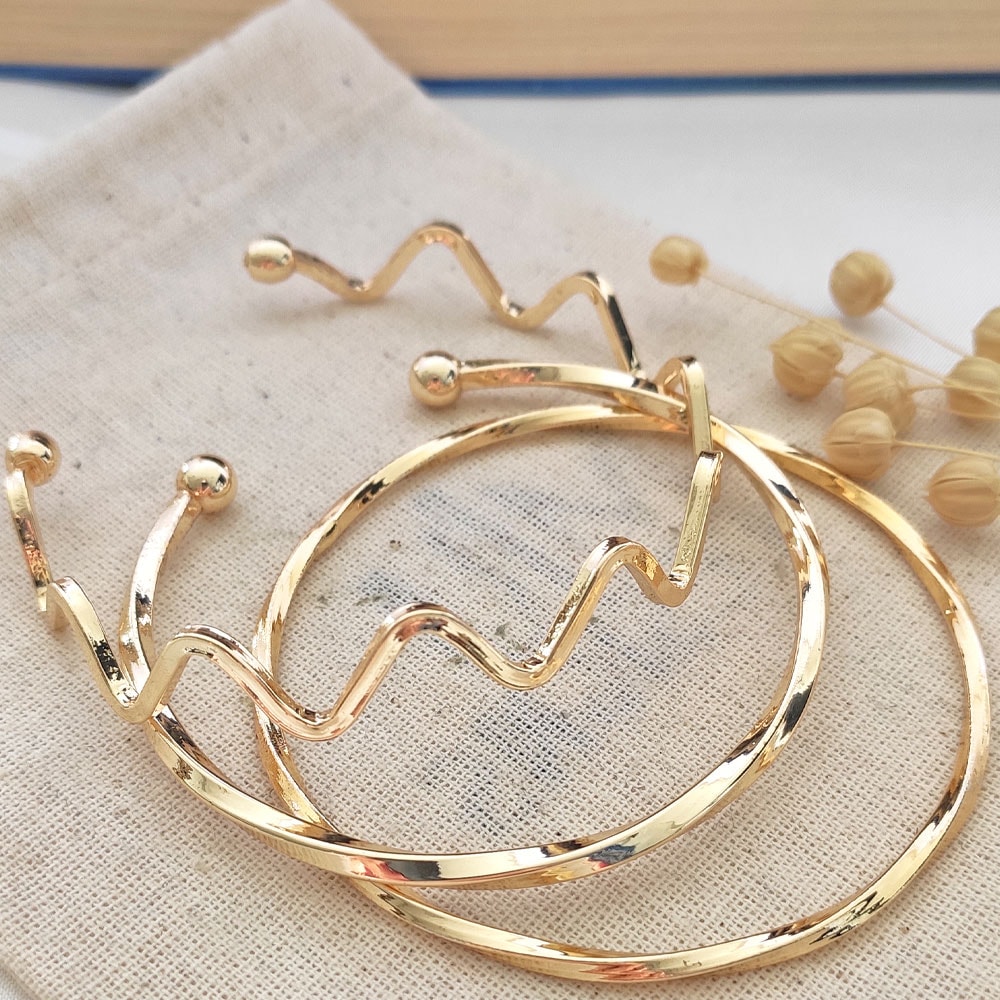 Trio de bracelets - Laiton plaqué or