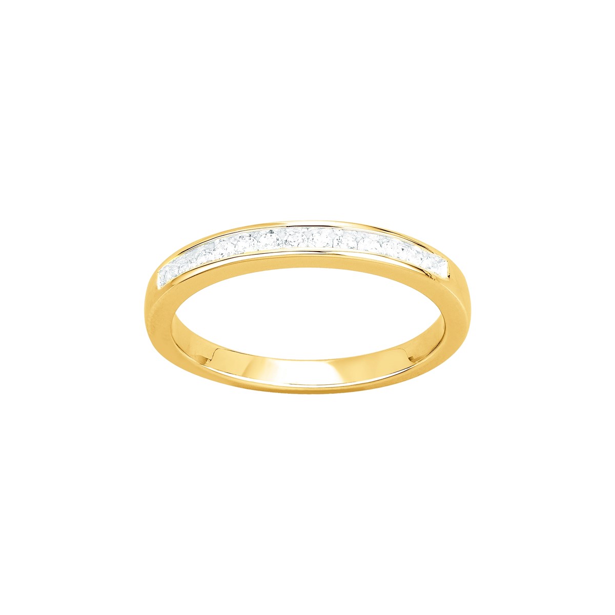 Alliance en Plaqué Or avec oxyde de zirconium blanc