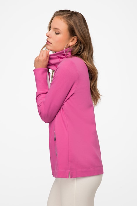 Sweatjacke, Stehkragen, Zipper, Langarm