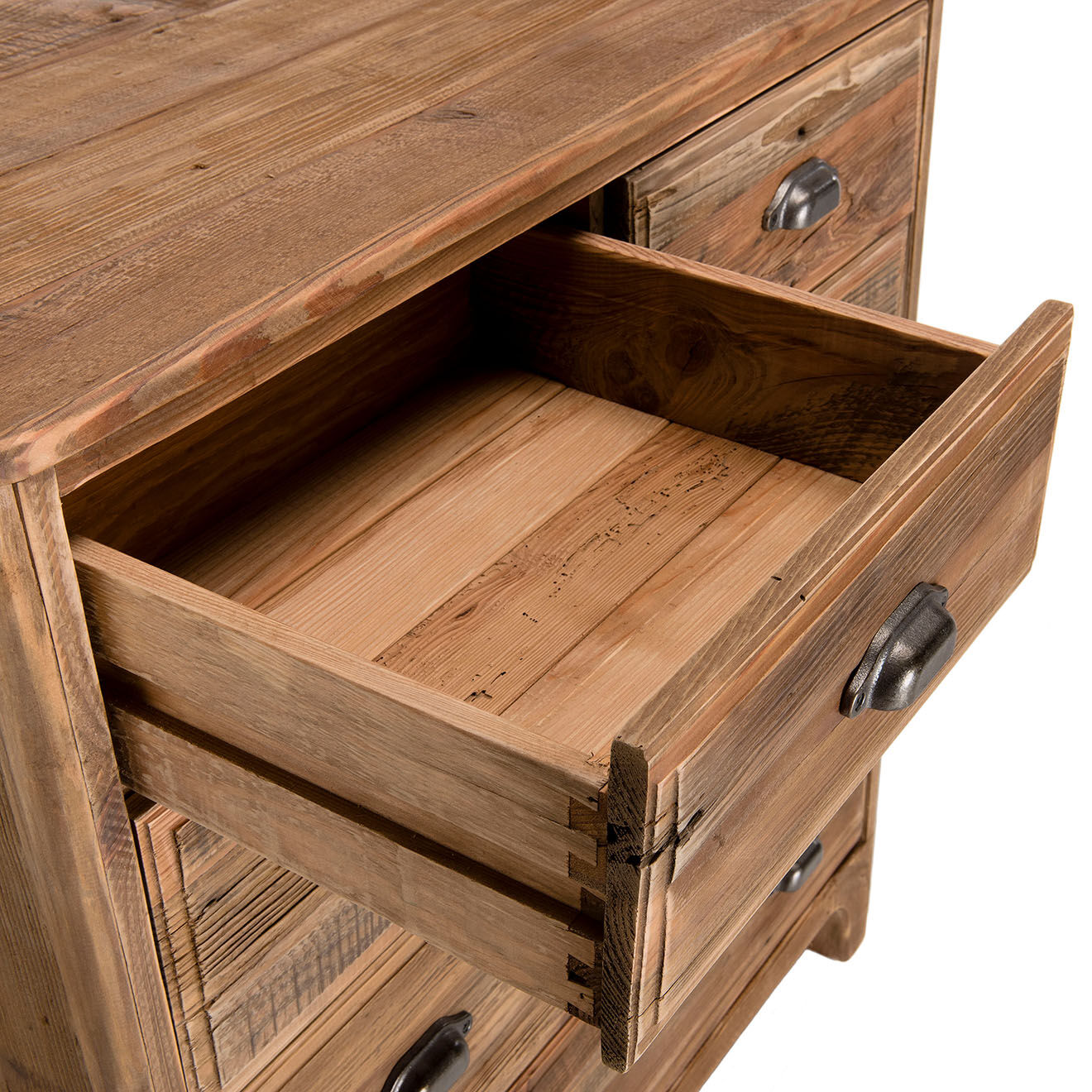 Macabane Meuble chiffonnier 5 tiroirs Sandy bois naturel  - 90x48x100 cm