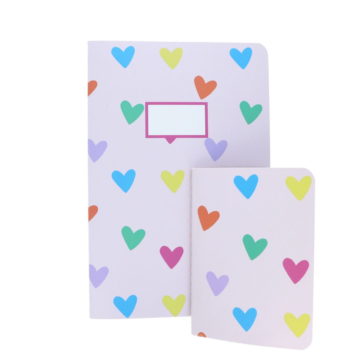 Petit carnet de notes cœurs multicolores Mercredi et Patati