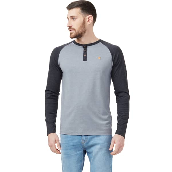 T-shirt TENTREE HENLEY CLASSIC LONGSLEEVE GREY HEATHER/METEORITE BLACK HEATHER