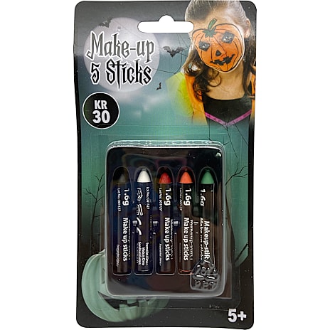 Halloweeen grease make-up 5 sticks - multifarvet