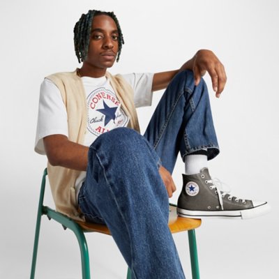 Chaussures skate homme Chuck Taylor All Star Core Hi GRIS CONVERSE