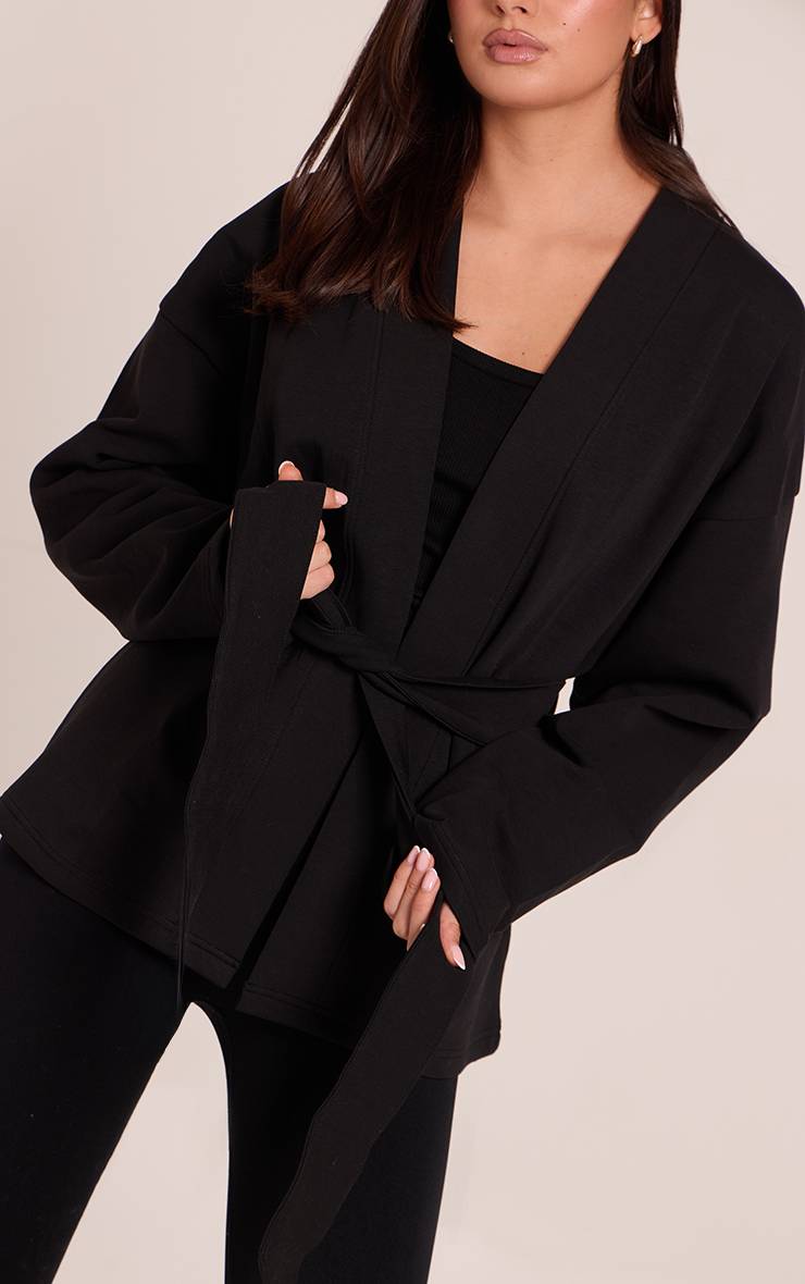 Veste De Yoga En Interlock Avec Lien À Nouer À La Taille