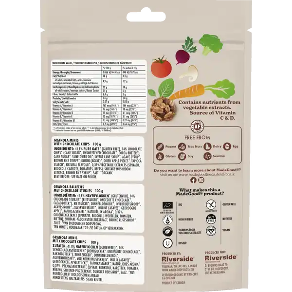 Bio Granola Minis Schokoladenstücke
