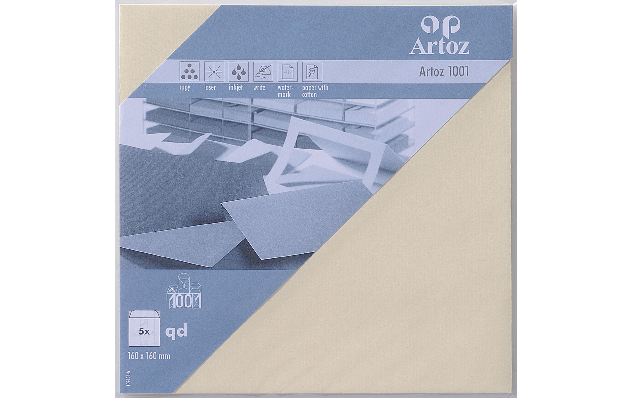 Couvert 1001, 16 x 16 cm, 5 Stück, ChamoisEdler Briefumschlag