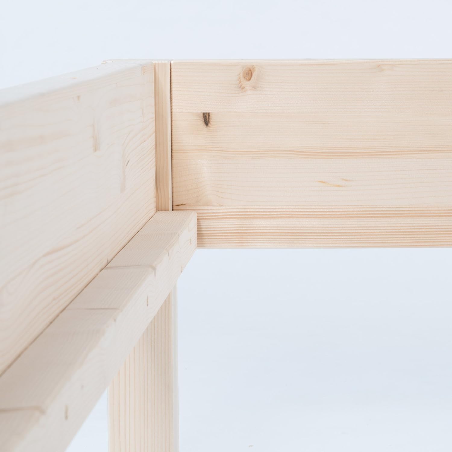 TUGA - Holztech Marken Dübelbett Naturholzbett 300Kg Nannerl belastbar stabil Holzbett Bett Doppelbett 90 120 140 160 180 200 x 200 220 (90 x 200) 38 cm Höhe