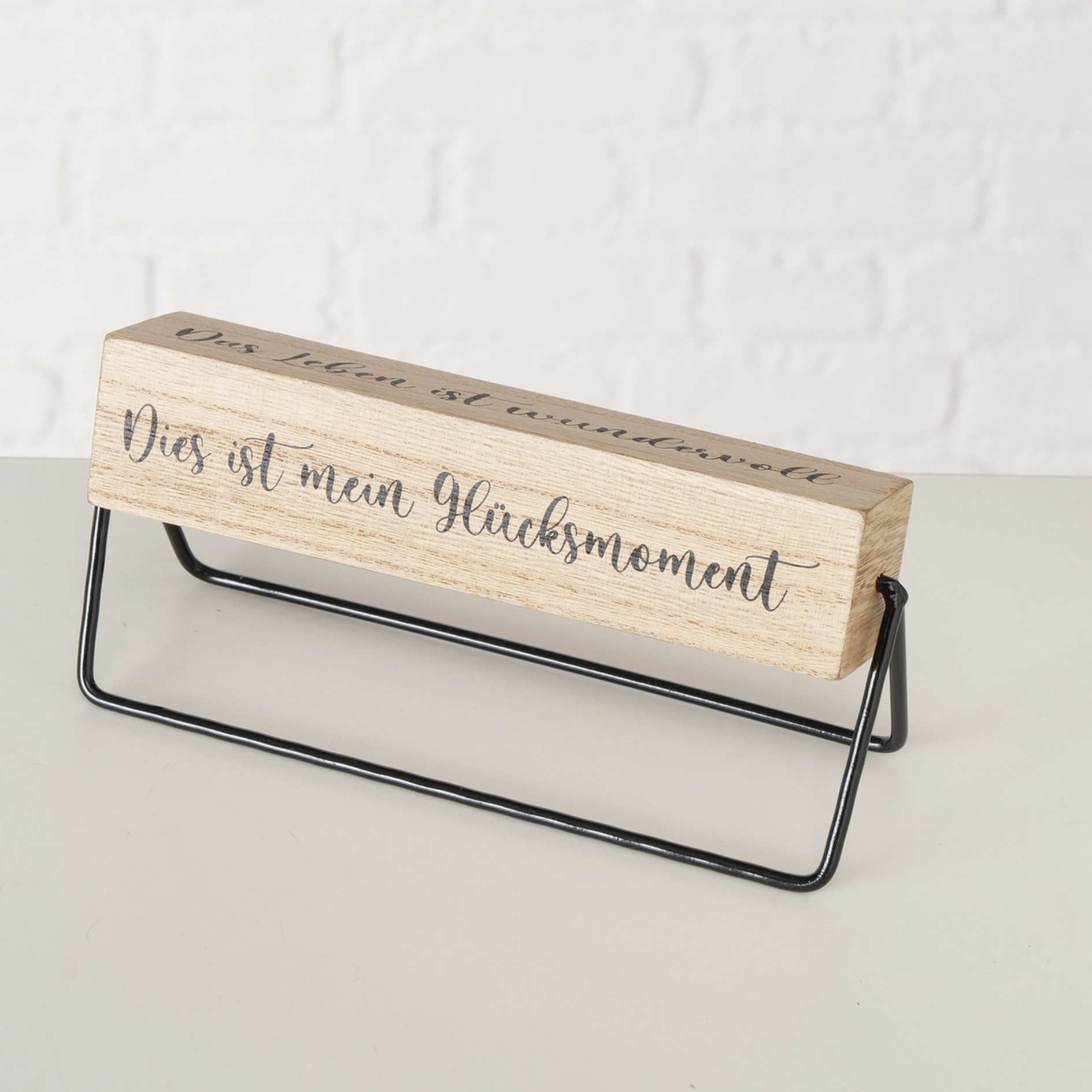 Schild GLÜCKSMOMENT- natur-schwarz - 2-fach sortiert