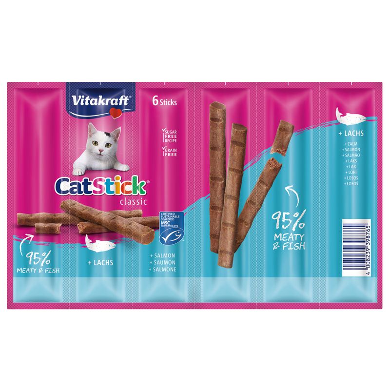 Bâtonnets à mâcher Vitakraft Cat Stick Mini, saumon