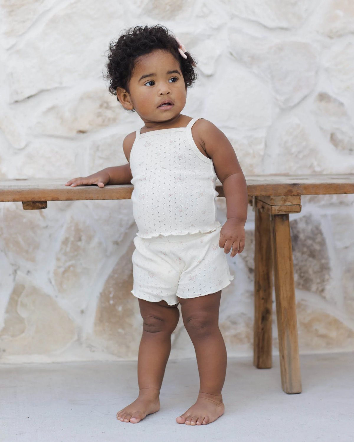 Topp & Shorts Sett – Øko Bomull, Pointelle | Tank + Shortie Set