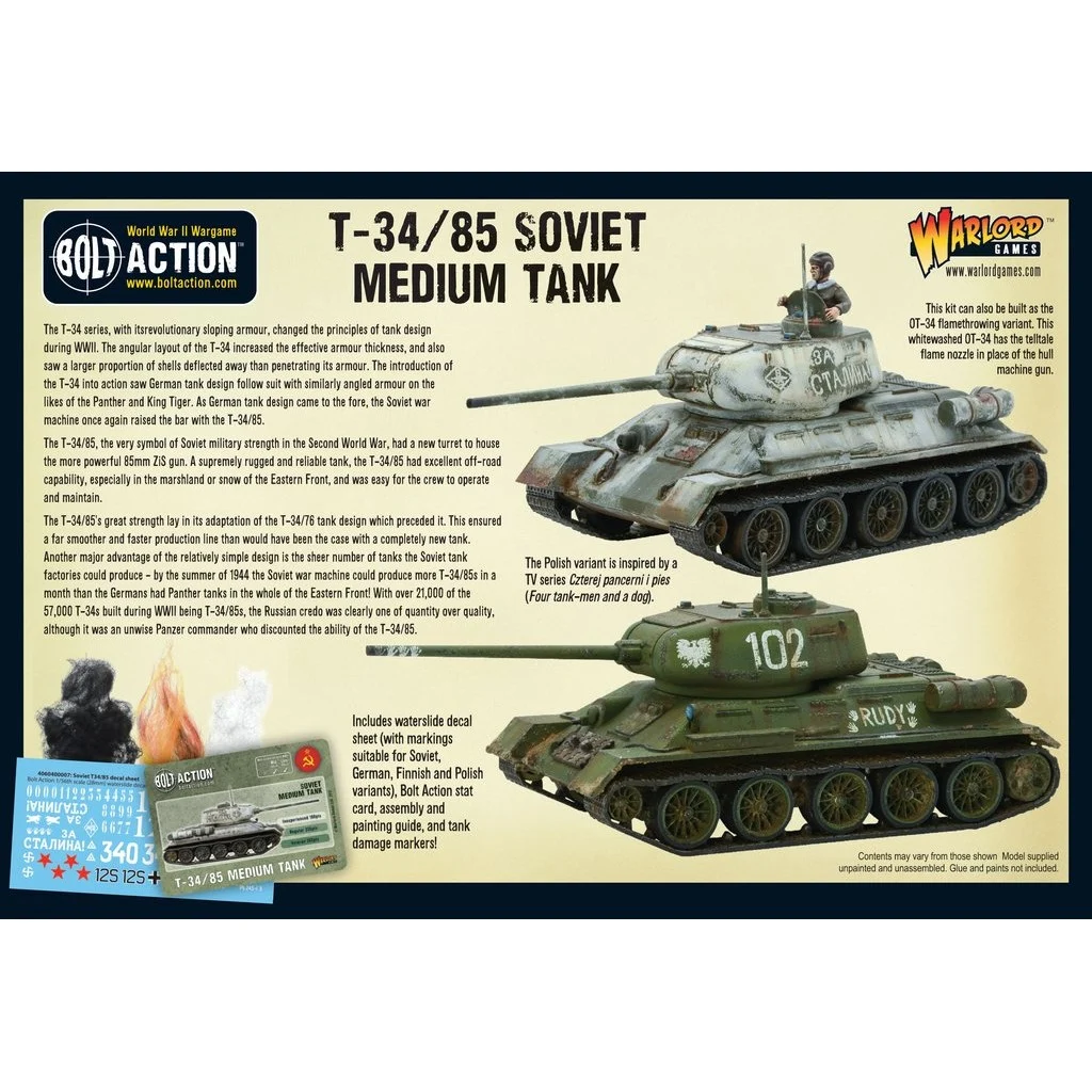 Bolt Action - Soviet T-34/85 Medium Tank