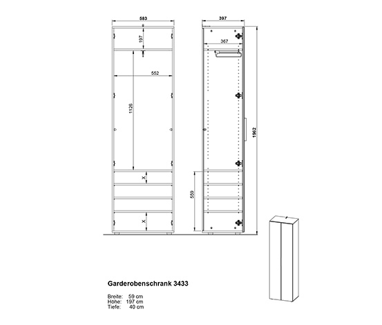 Garderobenschrank »Nordlia«