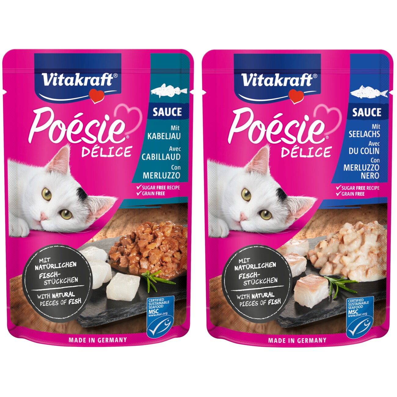 Vitakraft Poésie Delice Adult 6x85g Fisch, in Sauce