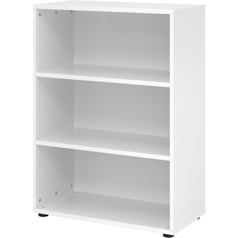 Regal Tarys, 3 Ordnerhöhen, 80 cm, Faltrückwand, weiss