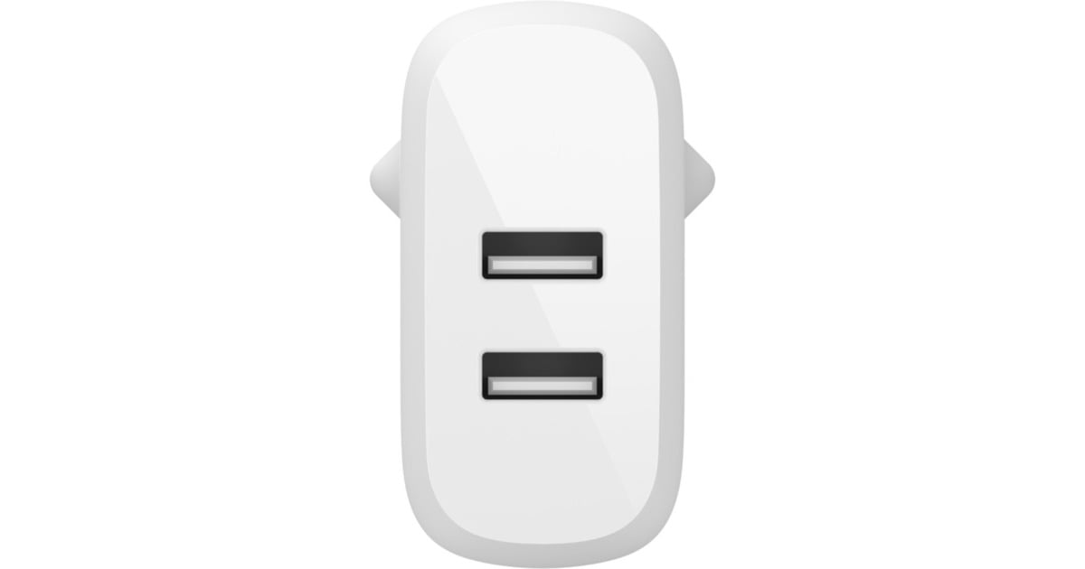 BelkinBOOSTCHARGE 2-poorts USB-A wandlader + Lightning/USB-A kabel  (Wit)