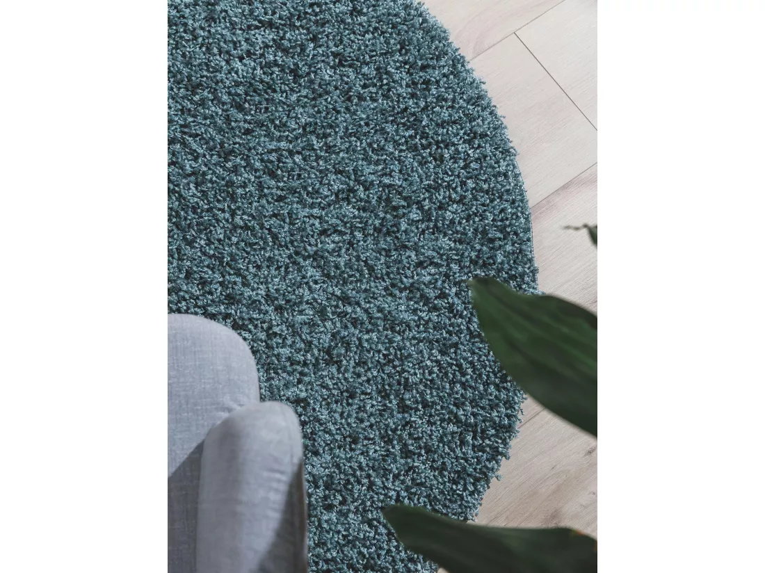 Tapis à poils longs Soho Bleu ø 160 cm rond