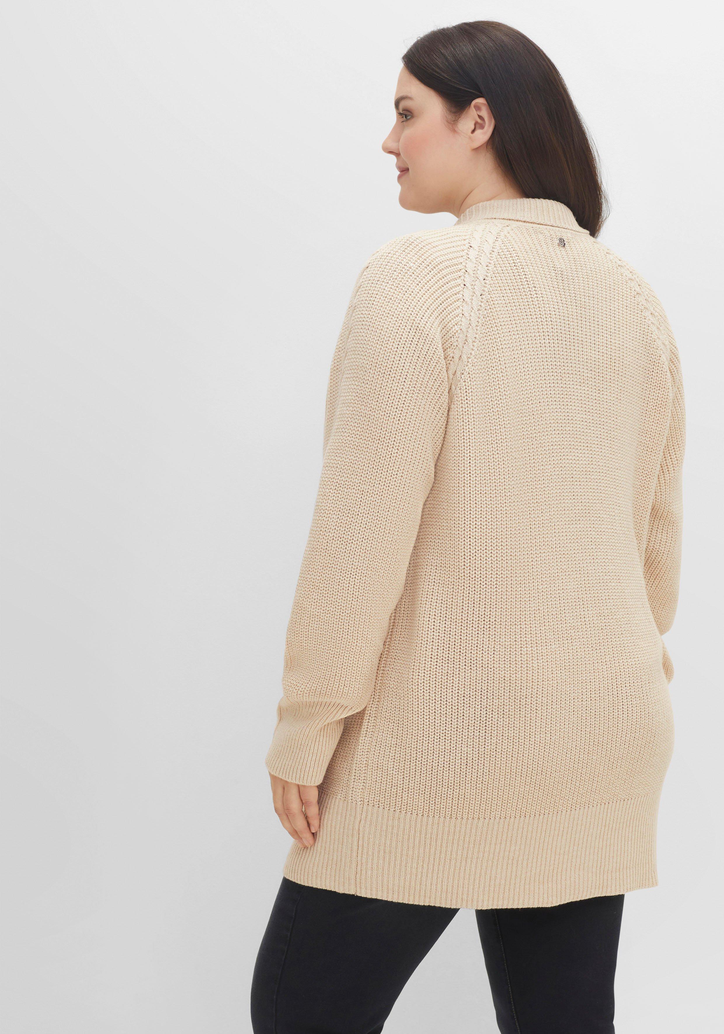 Strickjacke mit Umlegekragen, in Perlfang-Struktur