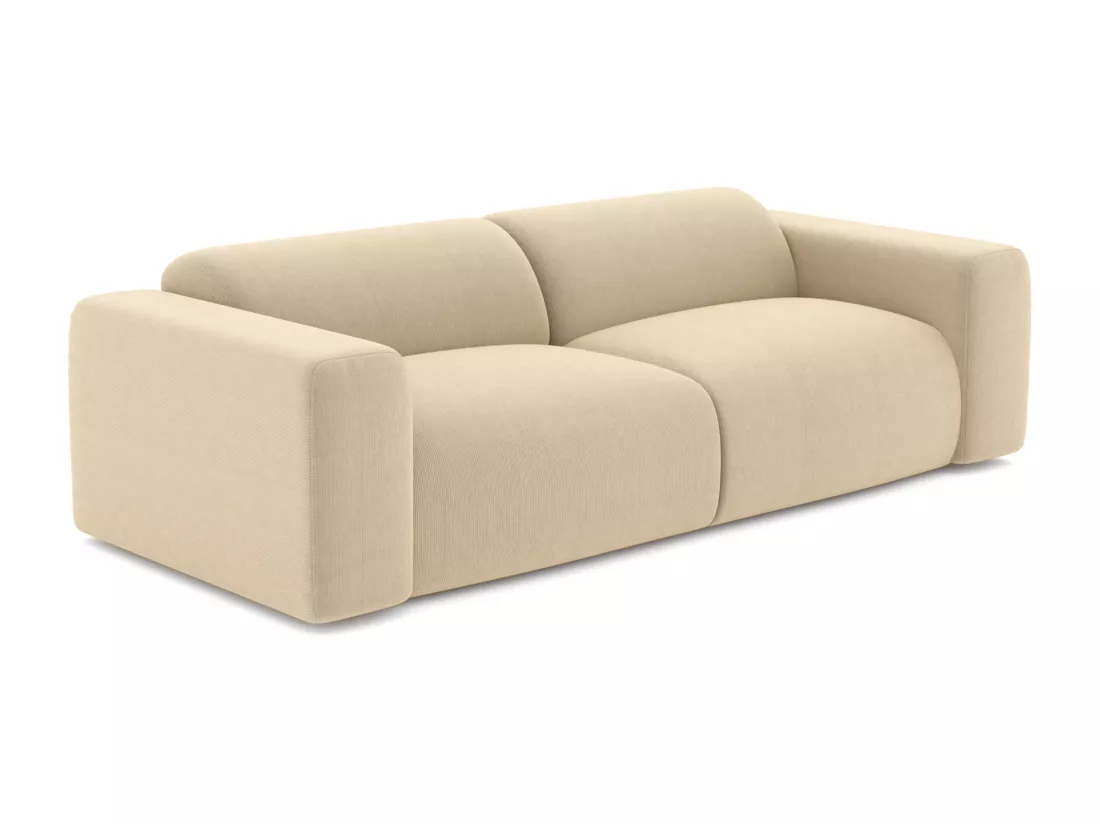 Canapé 3 places en tissu texturé beige POGNI de Maison Céphy