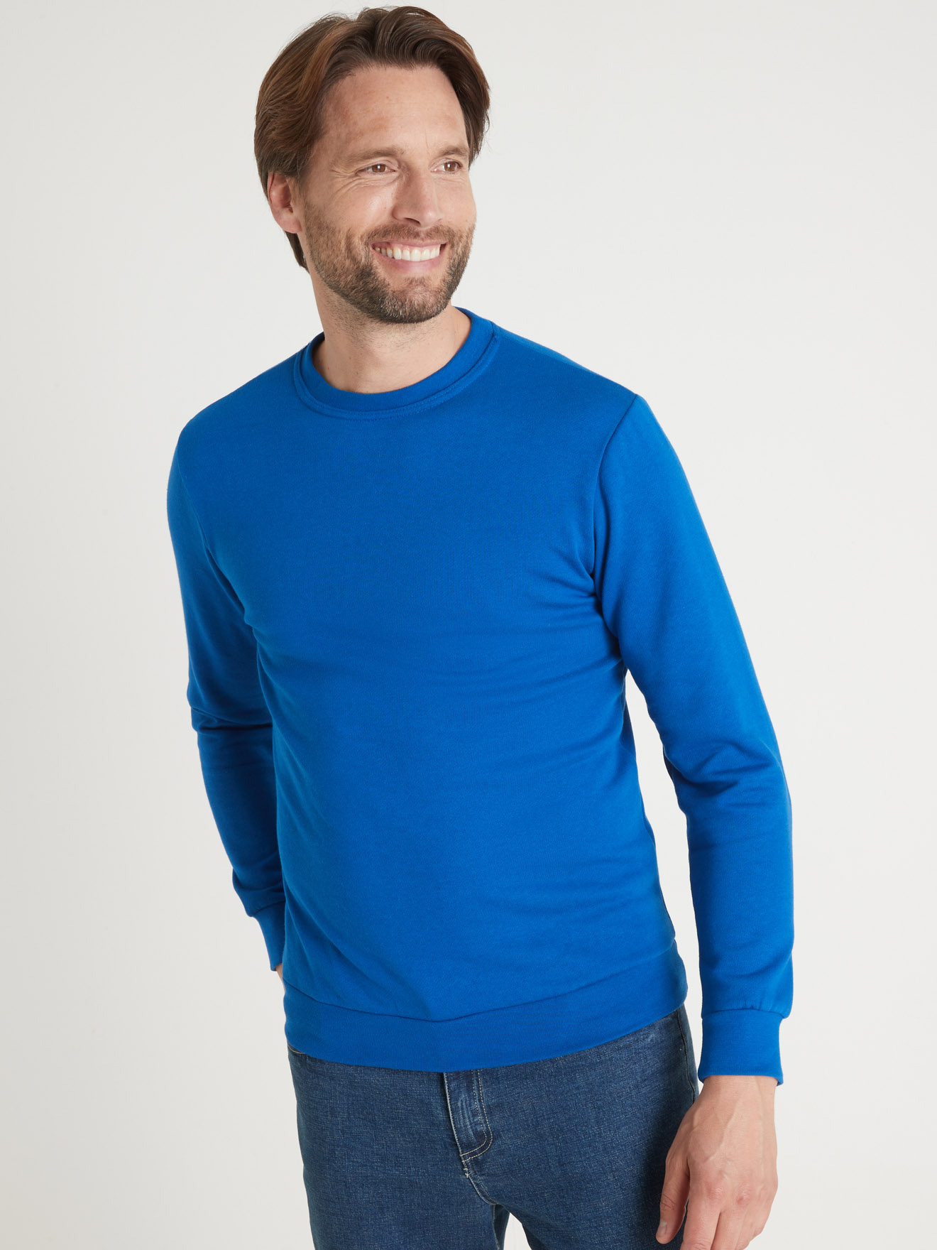 Sweat-shirt molleton encolure ronde