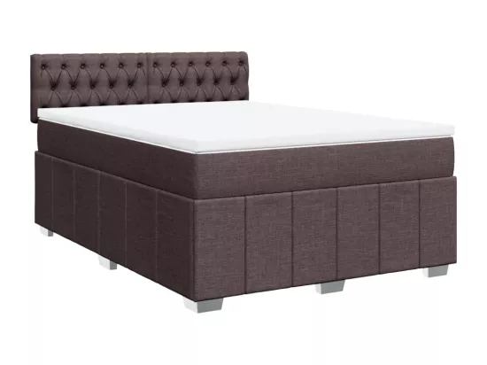 Sommier à lattes de lit avec matelas Marron foncé 160x200 cm