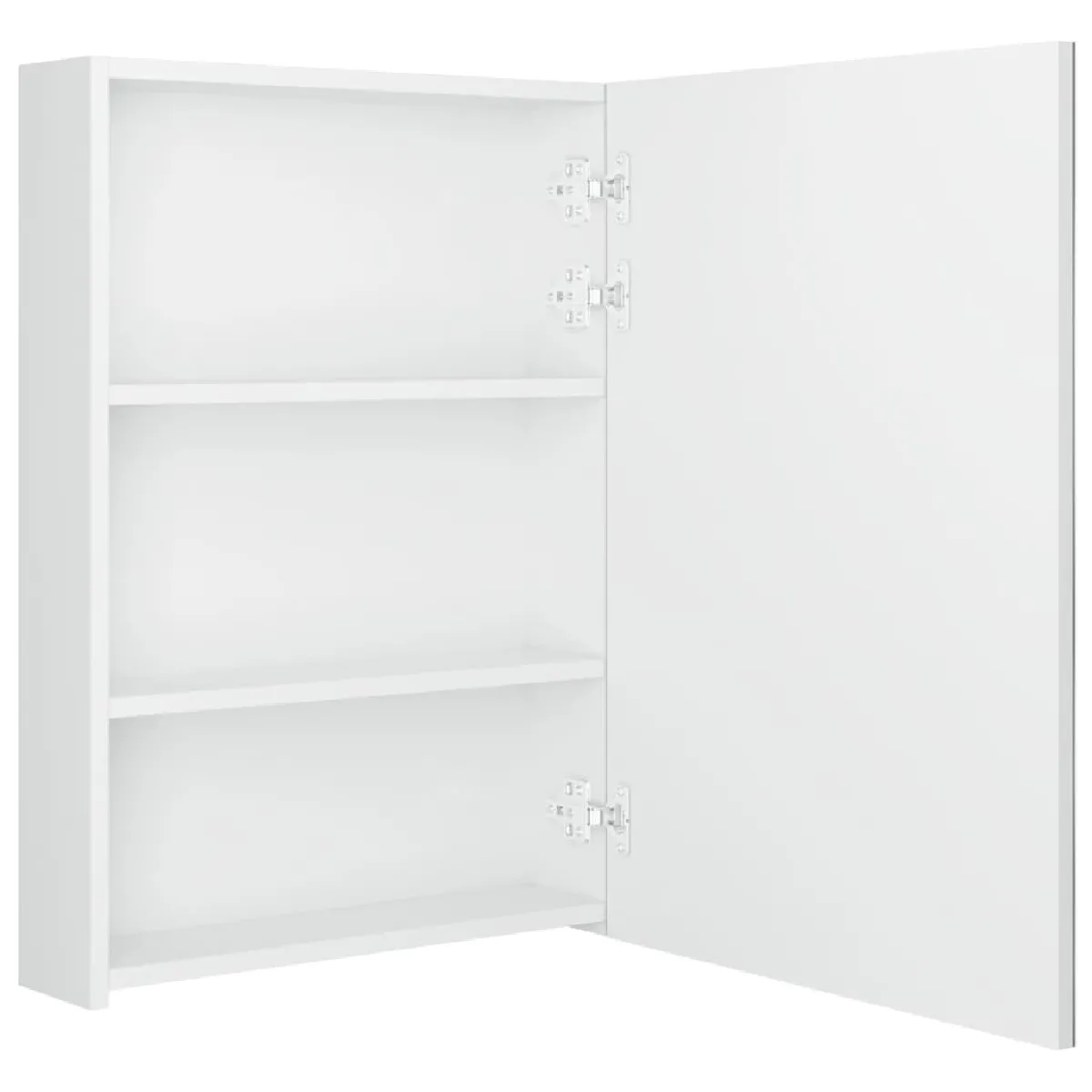 vidaXL Armoire bain LED miroir - Blanc brillant